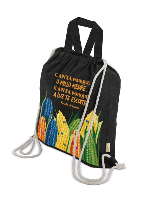 Mochila negra Rosalía «Canta porque o millo medre» | Animosa