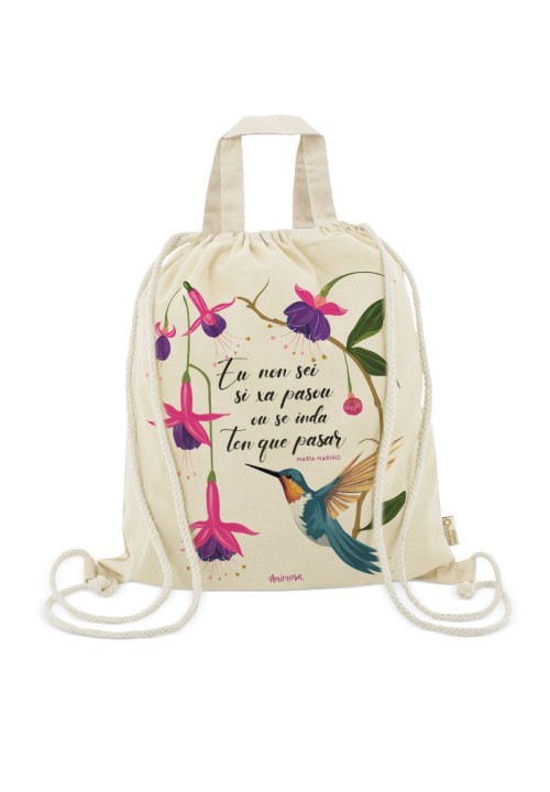 Mochila beis María Mariño con asa superior | Animosa