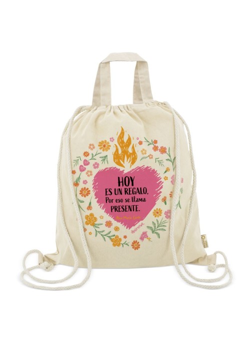 Mochila beis Hoy es un regalo con asa superior | Animosa