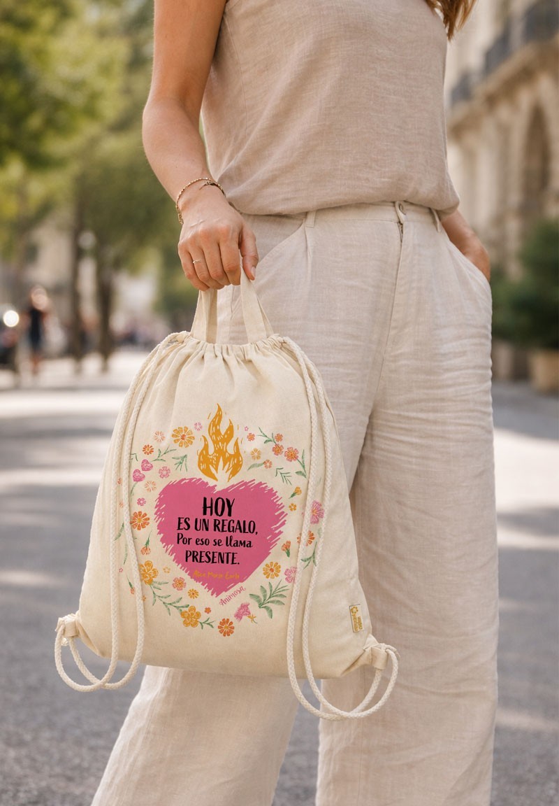 Mochila beis Hoy es un regalo con asa superior | Animosa
