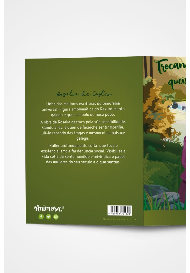 Tarxeta galego Rosalía Trocando en sorrisos