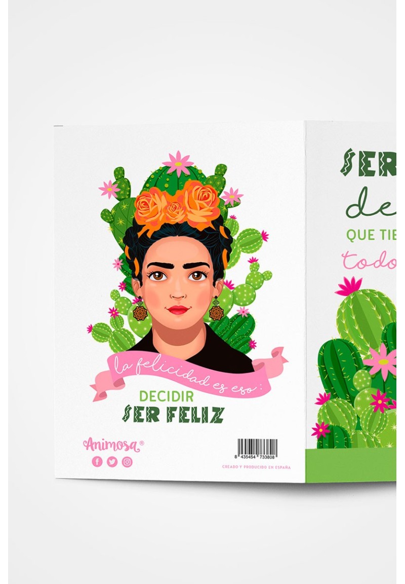 Tarjeta Cactus ser feliz