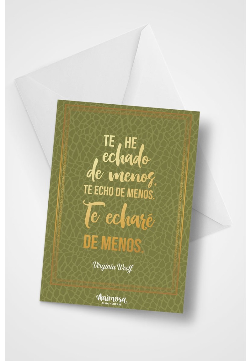 Tarjeta Virginia Te echo de menos