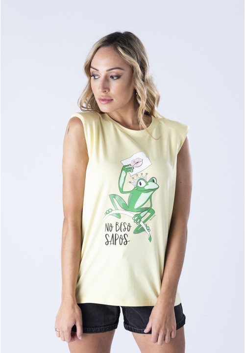 Camiseta amarilla No beso sapos
