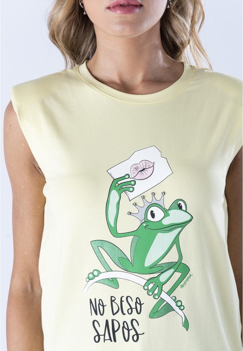 Camiseta amarilla No beso sapos