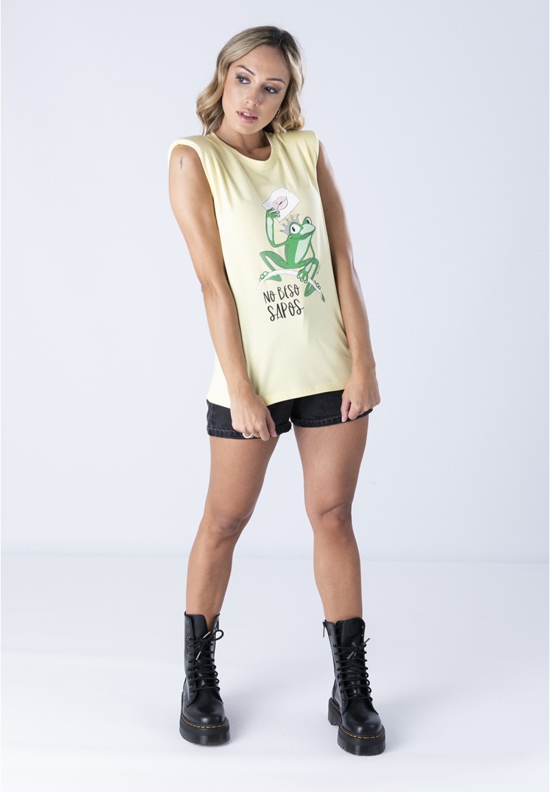 Camiseta amarilla No beso sapos