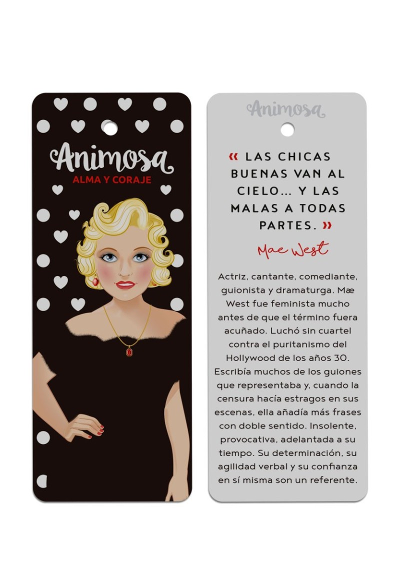 Marcapáginas Mae West corazones