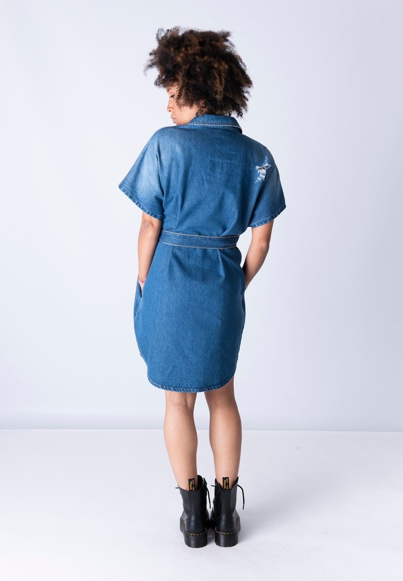 Kimono-vestido Denim Estrellas