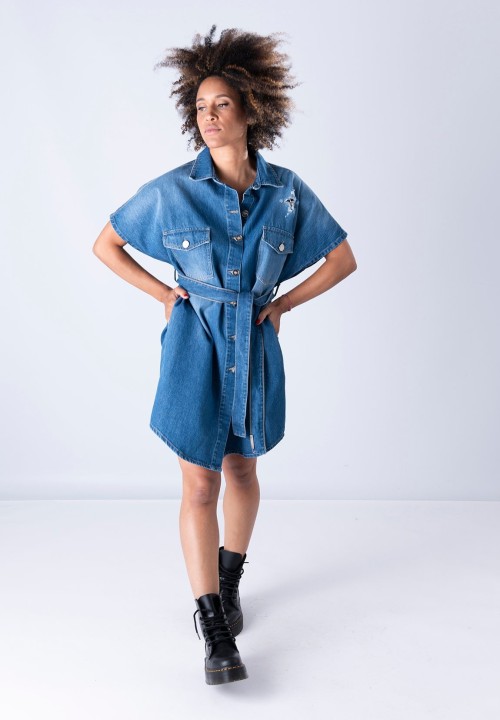 Kimono-vestido Denim Estrellas