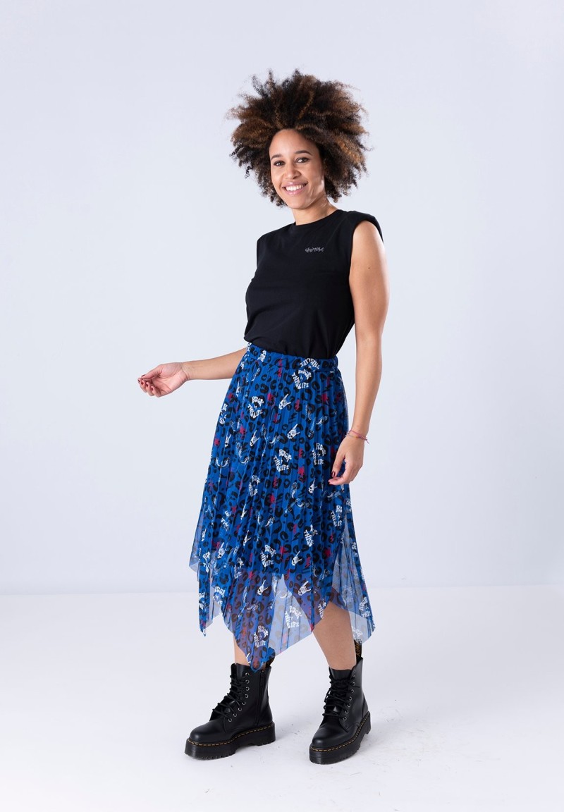 Falda Rock This Life Azul