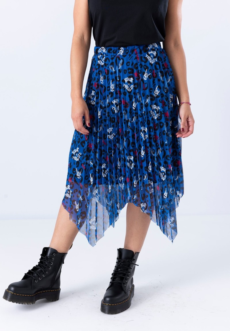 Falda Rock This Life Azul