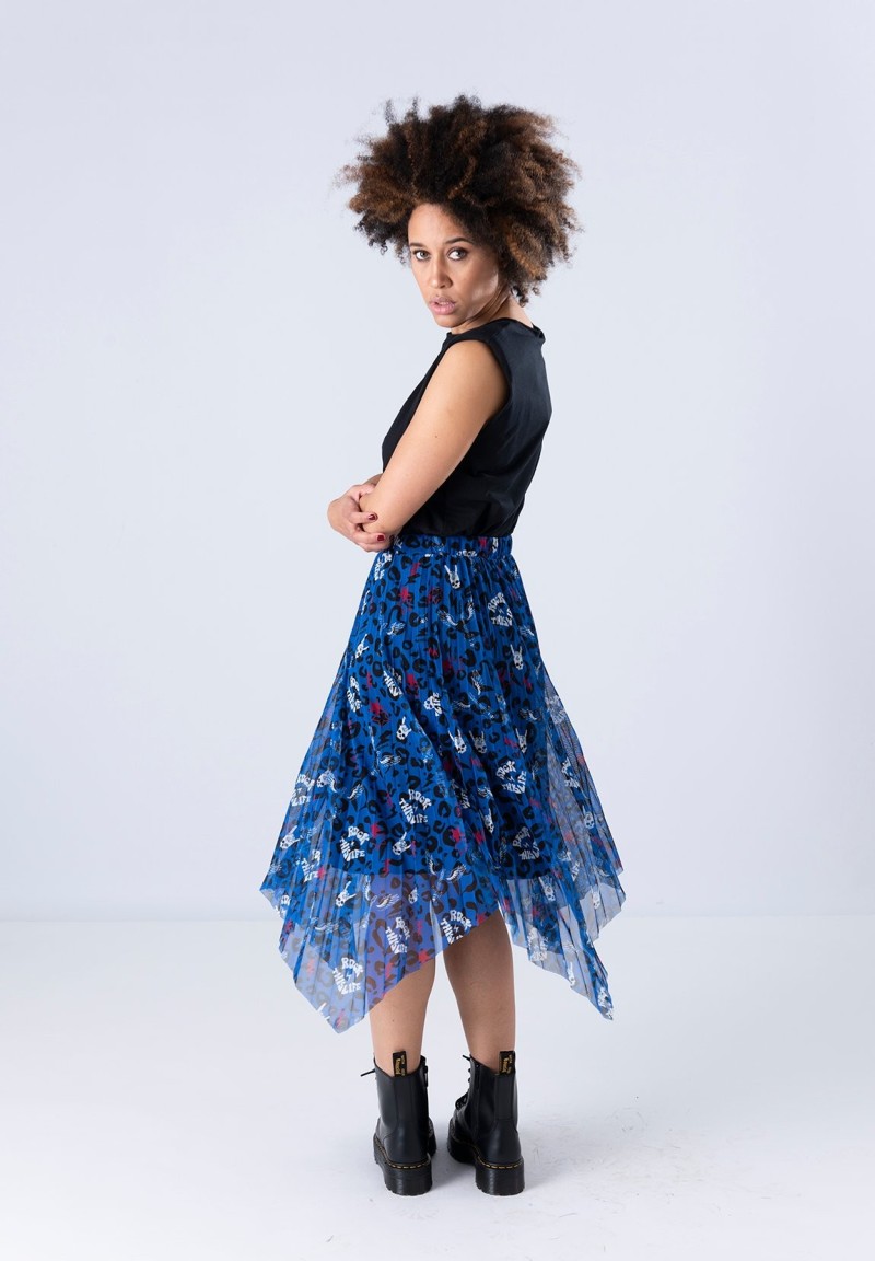 Falda Rock This Life Azul