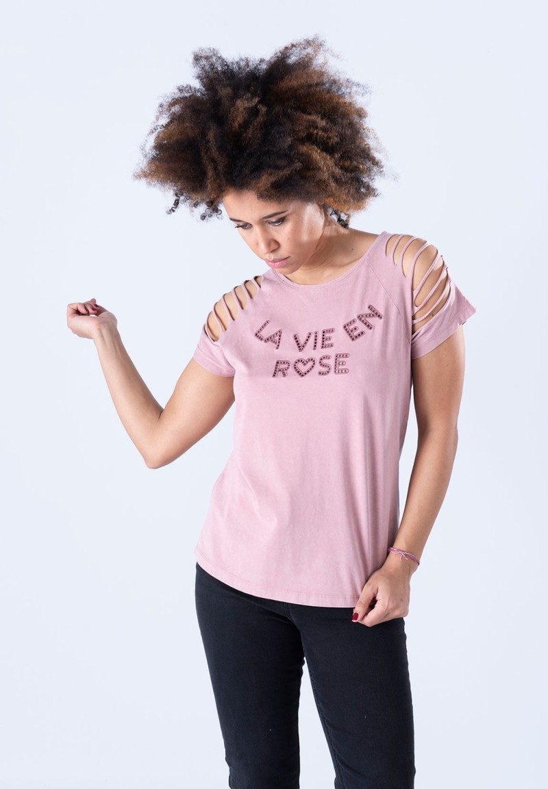 Camiseta La Vie En Rose Rosa