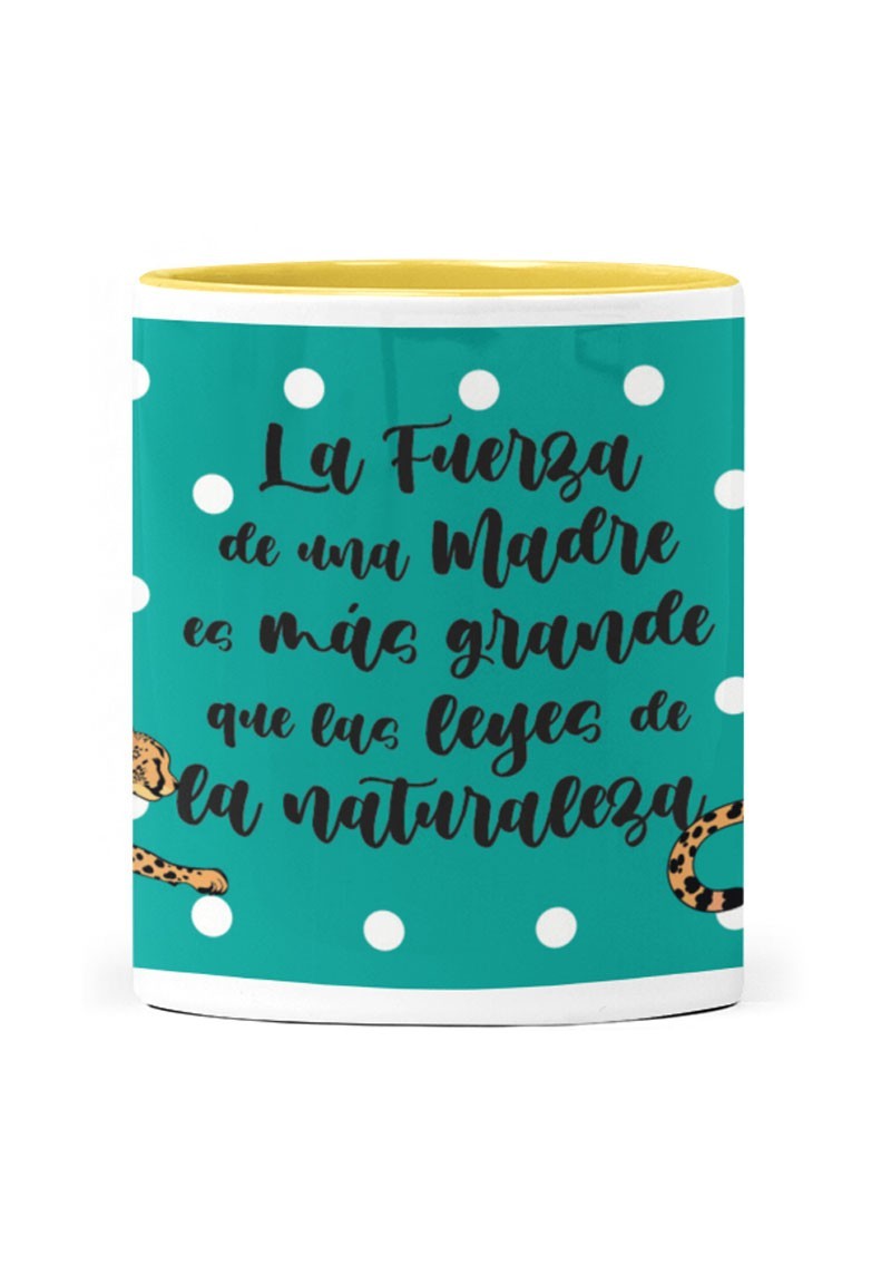 Taza La fuerza de una madre azul