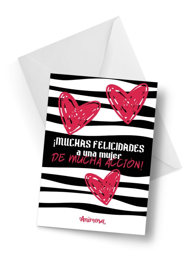 Tarjeta Mujer de mucha acción
