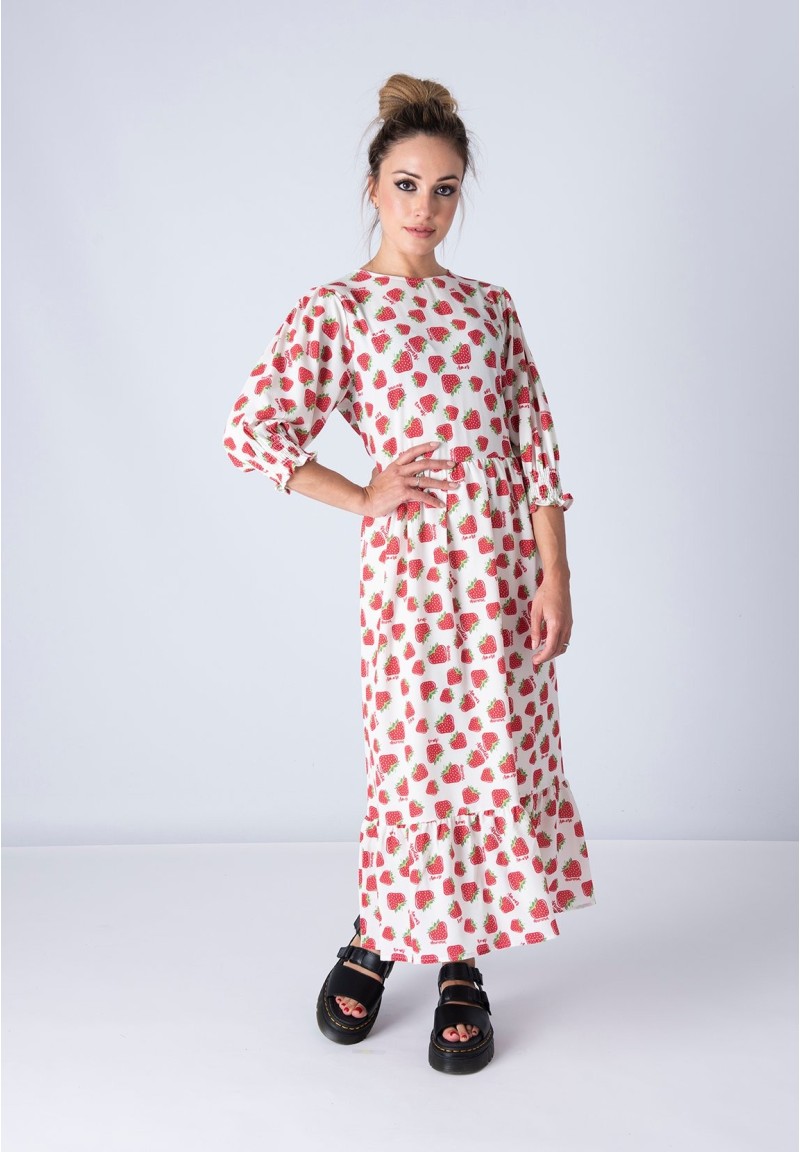 Vestido Afrodita estampado Blanco