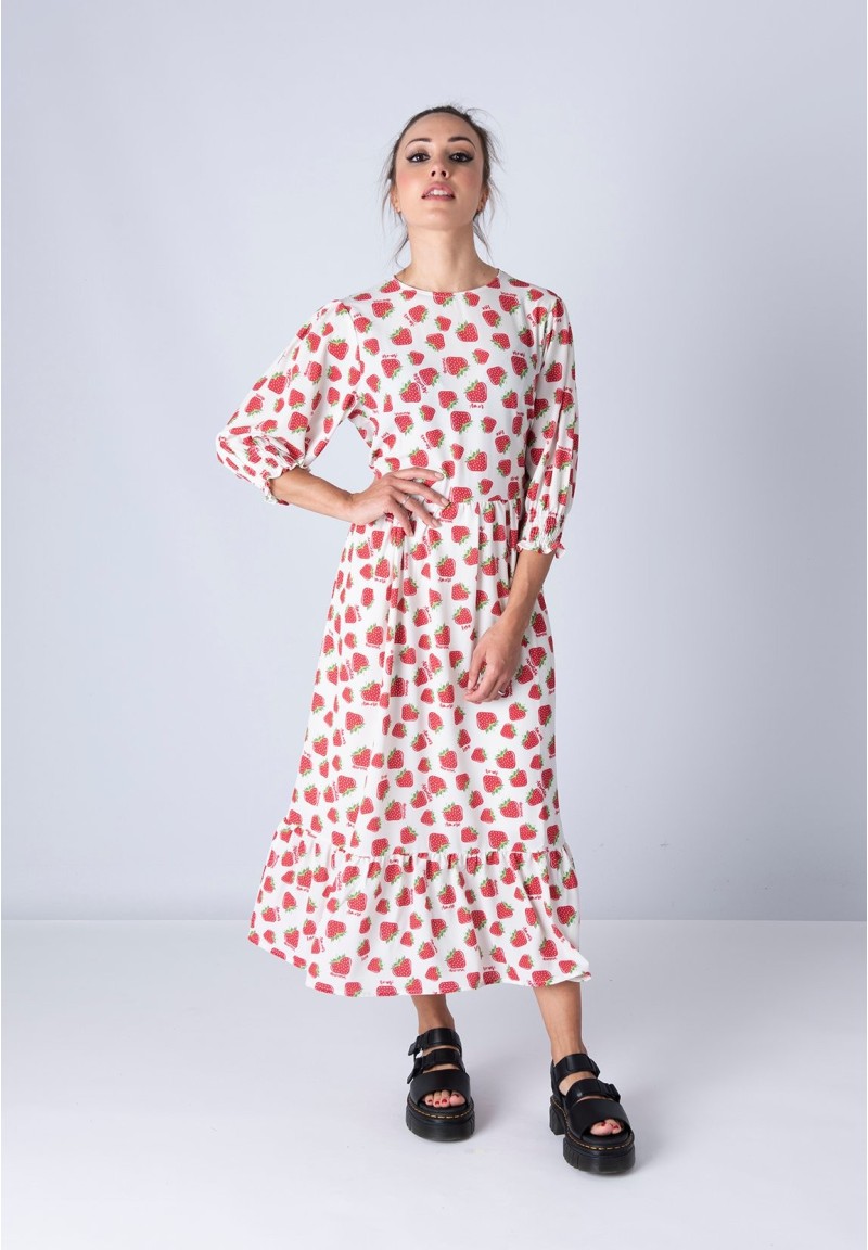 Vestido Afrodita estampado Blanco