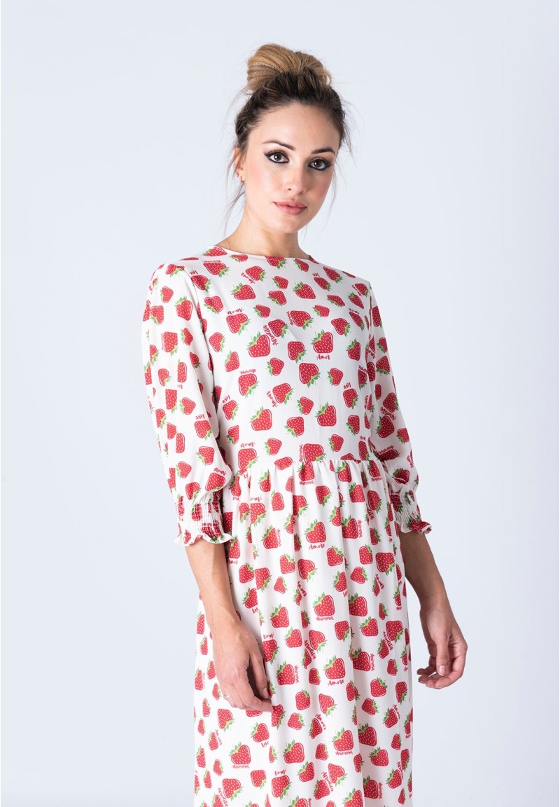 Vestido Afrodita estampado Blanco
