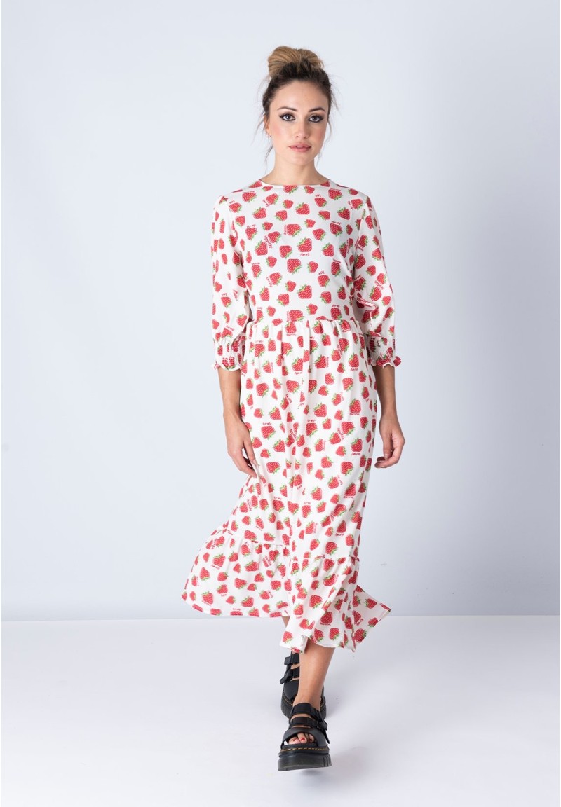Vestido Afrodita estampado Blanco