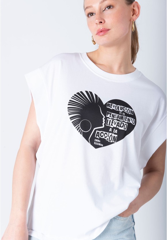 Camiseta Emma Goldman revolución Blanca