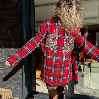 Chaqueta cuadros Leopardas